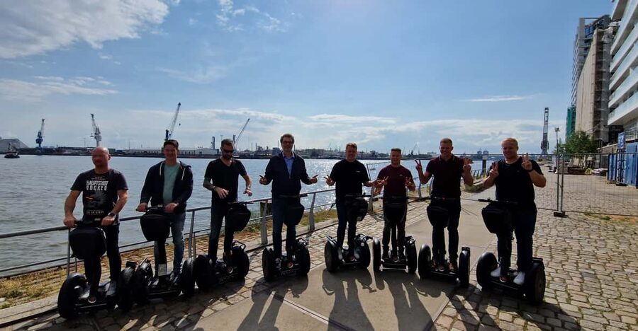 2 Hours Hamburg Night Segway Tour - Landungsbrücken brings the river into view