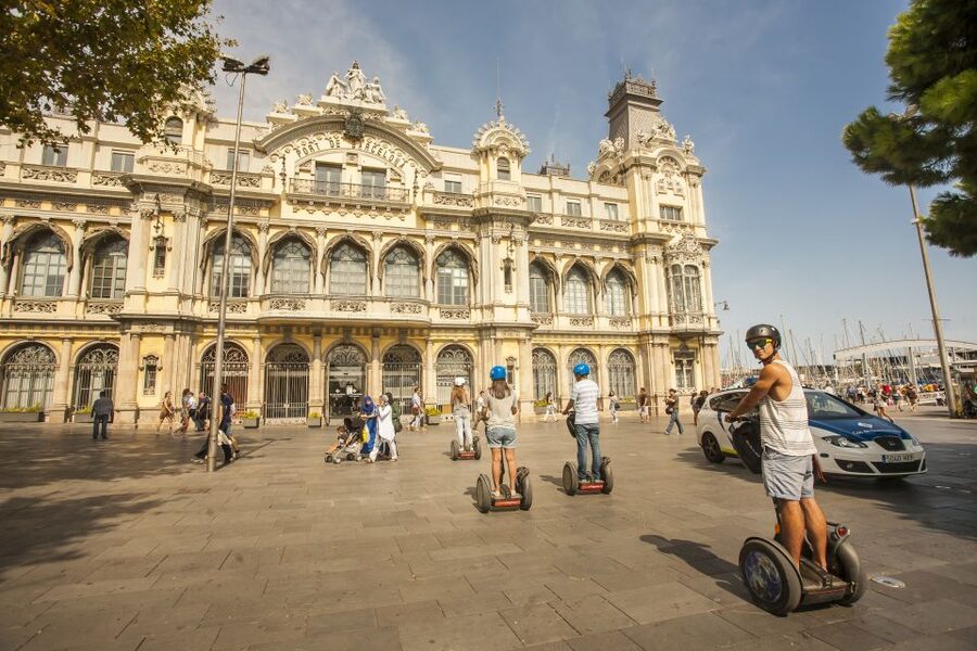 Barcelona: Old Port and Gothic Quarter Guided Segway Tour - Learning To Segway In Plaça dels Traginers