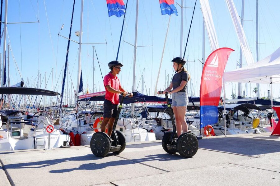 Barcelona: Segway Tour & Sailing Experience - Boarding the yacht at Port Olimpic