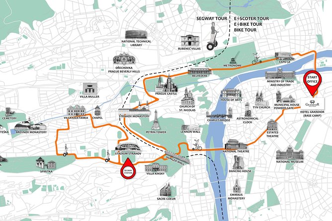 Prague Segway & E-Scooter Grand City Tour - Charles Bridge, Kafka Museum, and Rudolfinum