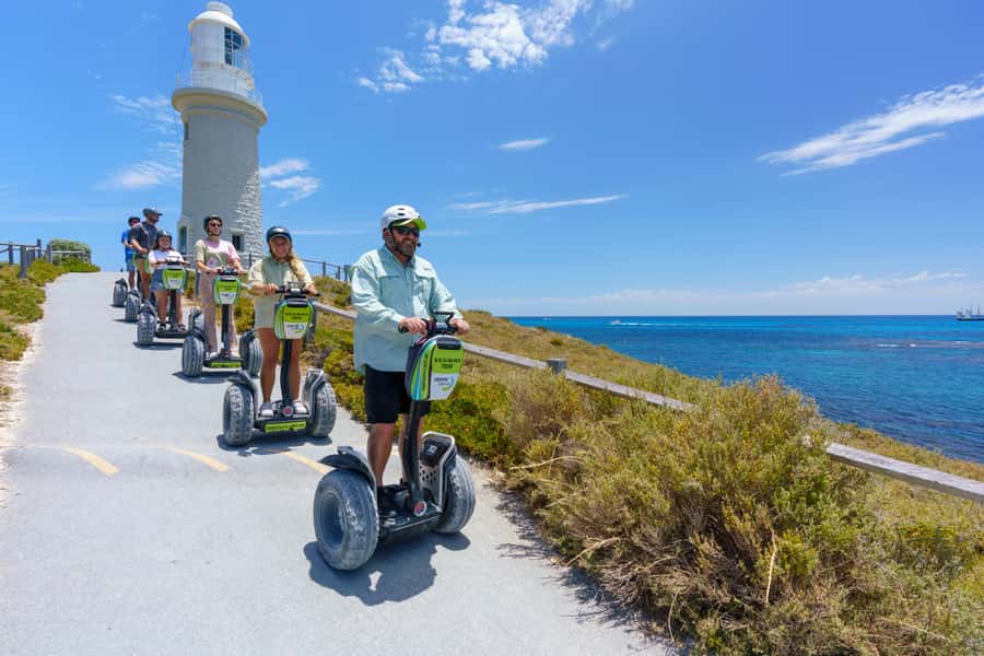 Rottnest Segway Coastal Explorer Tour - Starting in the Settlement and climbing toward Bathurst Lighthouse