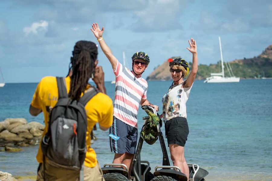 St. Lucia: Rodney Bay Village Segway - Riding through Rodney Bay Village
