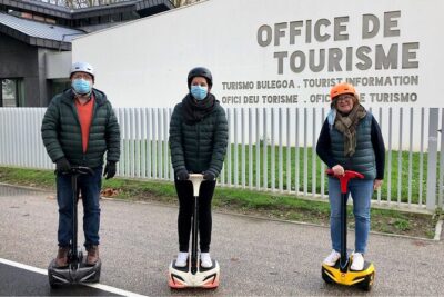 Unusual and ecological ride on a Segway and electric bike in Bayonne